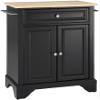 Crosley Furniture Lafayette Wood Top Small Portable Rolling Kitchen Island Storage Cart, Microwave Stand, Black view 1