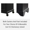 Crosley Furniture Lafayette Wood Top Small Portable Rolling Kitchen Island Storage Cart, Microwave Stand, Black view 2