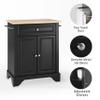 Crosley Furniture Lafayette Wood Top Small Portable Rolling Kitchen Island Storage Cart, Microwave Stand, Black view 3