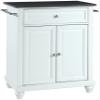 Crosley Furniture Cambridge Granite Top Small Portable Rolling Kitchen Island Storage Cart, Microwave Stand, White view 1