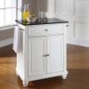 Crosley Furniture Cambridge Granite Top Small Portable Rolling Kitchen Island Storage Cart, Microwave Stand, White view 2