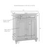 Crosley Furniture Cambridge Granite Top Small Portable Rolling Kitchen Island Storage Cart, Microwave Stand, White view 3
