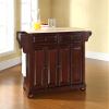 Crosley Furniture Alexandria Rolling Kitchen Island, Wood Top view 3