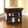 Crosley Furniture Alexandria Rolling Kitchen Island, Wood Top view 4
