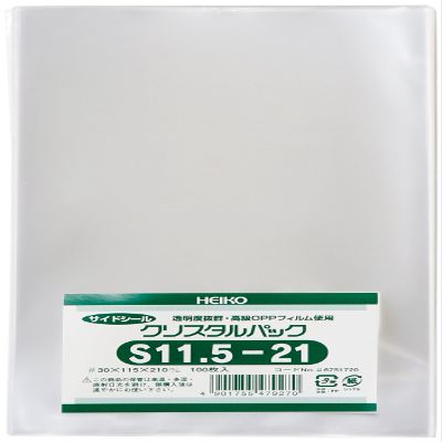 (Shimojima) Heiko S11.5-21 Transparent OPP Bags, Crystal Pack, 4.5 x 8.3 inches (11.5 x 21 cm), 100 Sheets