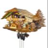 August Schwer Cuckoo Clock Black Forest House with Forest Scene and Moving Hunter view 2