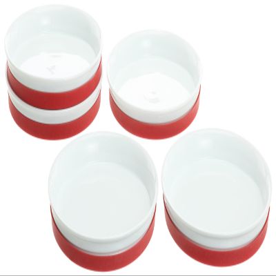 (Aito) 79723 Non-Slip Silicone Tableware Plate, L, 7.5 inches (19 cm), Set of 5, Red