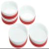 (Aito) 79723 Non-Slip Silicone Tableware Plate, L, 7.5 inches (19 cm), Set of 5, Red view 1