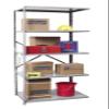 Hallowell A7710-12HG Extra Heavy-Duty Open Hi-Tech Shelving Add-On Unit with 5 Shelves, Hallowell Gray Steel, 48" Width, 87" Height, 12" Depth, 750 lbs Shelf Capacity, Knock Down view 1