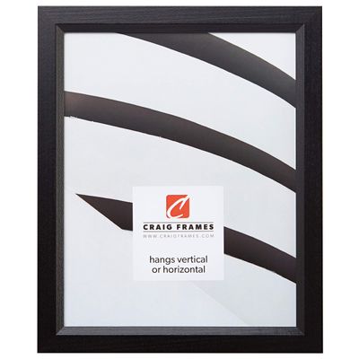 Craig Frames 7171610BKC1127AAC 0.825-Inch Wide Picture/Poster Frame in Wood Grain Finish, 11 by 27-Inch, Solid Black