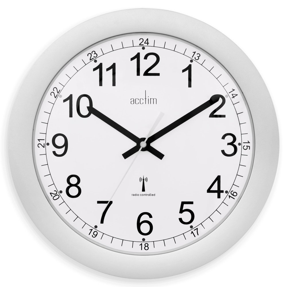 Acctim Formia Radio Controlled Wall Clock 30cm Silver 74417