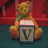 Cherished Teddies Bear with ABC Block Letter V view 1
