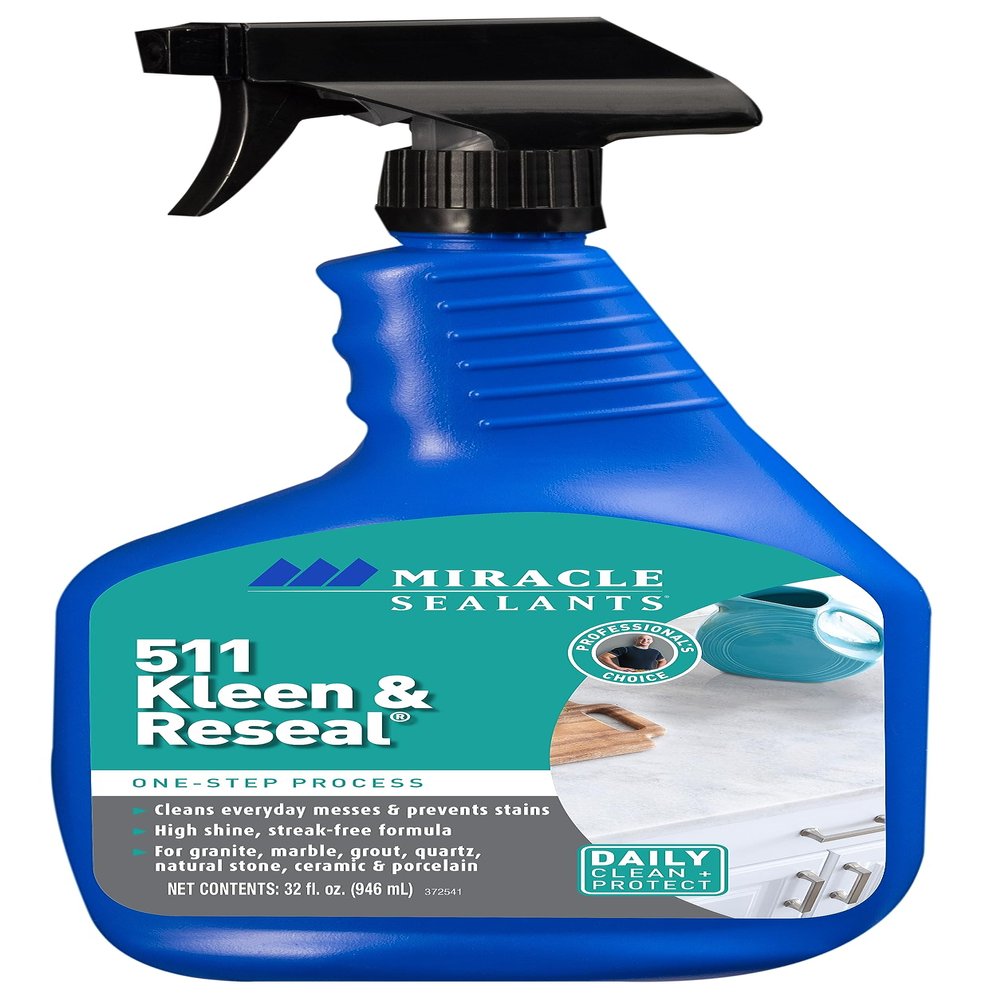 Miracle Sealants 511 Kleen & Reseal Cleaner & Protectant Spray for Granite, Marble, Stone, Countertops, Tile & Grout, 32 oz