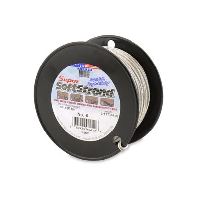 Super Softstrand, Vinyl-Coated Stranded Stainless Steel Picture Wrapping Wire, Size #6, 60 lb / 27 kg, 275 ft / 83 m