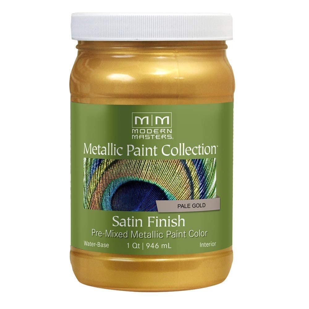 qt Modern Masters ME200 Pale Gold Metallic Paint Collection, Satin Water-Based Decorative Metallic Paint