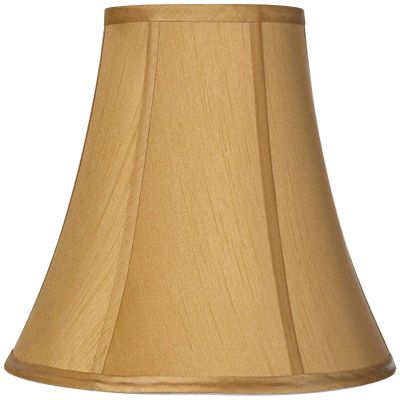 Coppery Gold Large Bell Lamp Shade 7" Top x 14" Bottom x 11" Slant x 10.5" High (Spider) Replacement with Harp and Finial - Springcrest