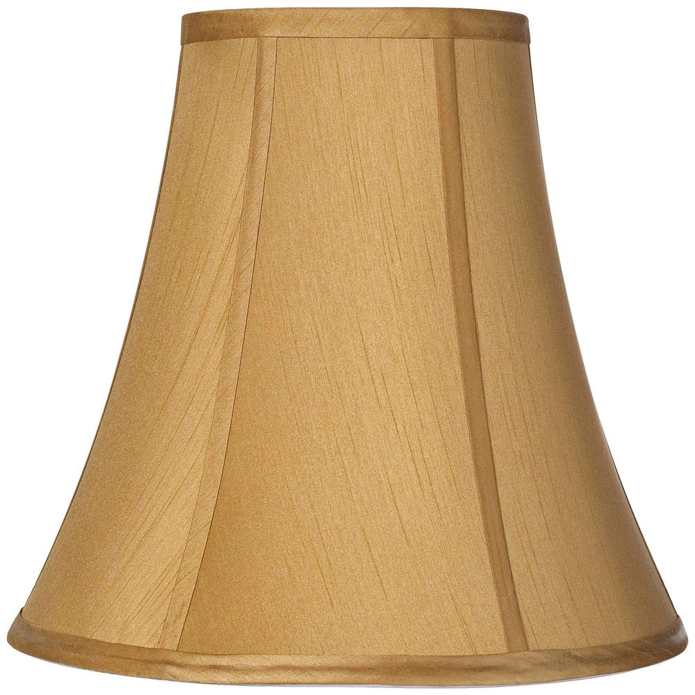 Coppery Gold Large Bell Lamp Shade 7" Top x 14" Bottom x 11" Slant x 10.5" High (Spider) Replacement with Harp and Finial - Springcrest