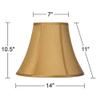 Coppery Gold Large Bell Lamp Shade 7" Top x 14" Bottom x 11" Slant x 10.5" High (Spider) Replacement with Harp and Finial - Springcrest view 4