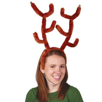 Deluxe Reindeer Antlers w/Bells Party Accessory (1 count) (1/Pkg)