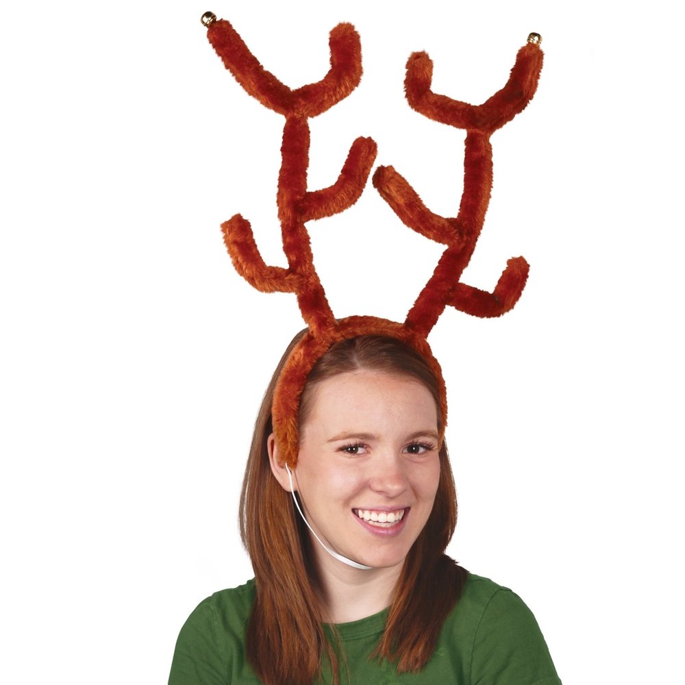 Deluxe Reindeer Antlers w/Bells Party Accessory (1 count) (1/Pkg)