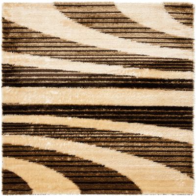 SAFAVIEH Area Rug 8x10 - Miami Shag Collection - Large - Beige & Multi, Modern Design, Non-Shedding & Easy Cleaning, Ultra Plush Thick Pile, Ideal for Living Room, Bedroom, Dining Space (SG364-1391)