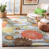 SAFAVIEH Soho Collection Area Rug - 8' Square, Blue & Multi, Handmade Wool & Viscose, Ideal for High Traffic Areas in Living Room, Bedroom (SOH738B) view 2