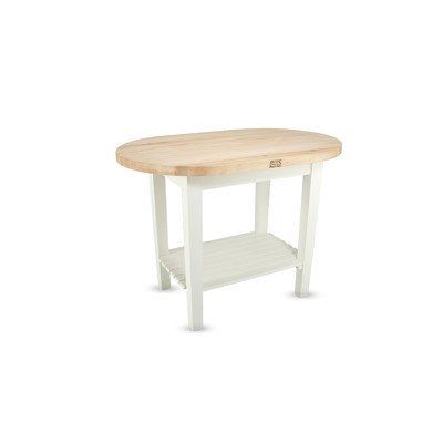John Boos Eliptical C-Table Kitchen Island Base Finish: Caviar Black, Shelves: Not Included