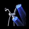 Ana Bath LSS5430CCP 4 Inch 5 Multi-Function Blue LED Light Dual Shower Head Combo Shower System with BRASS connector & 5-ft Stainless Steel Shower Hose - Premium Chrome view 1