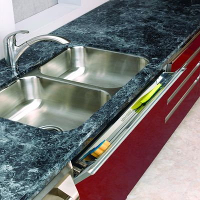 Rev-A-Shelf 6541-31-5 Slim Line 31" Stainless Steel Sink Front Tip-Out Tray