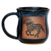 ALWAYS AZUL POTTERY Mug with Southwest Running Horse Design in Garcia Blue - Handmade Ceramic Coffee Mug - Stylish and Unique Handcrafted Artistic Drinkware - Polished Clay Cups,Great for Coffee & Tea view 1