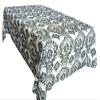 10 pcs 60"x102" Black & White Damask Flocking Tablecloth SALE view 1