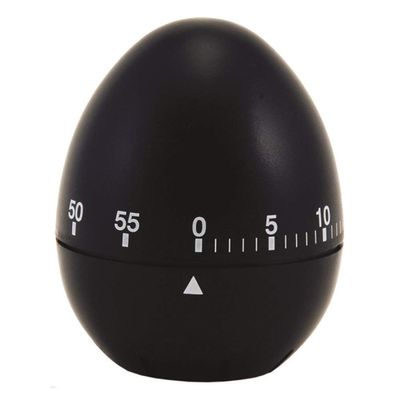 Chef Aid 60 Minute Egg Shaped Timer, in a Black Colout with Clear and Easy to Read White Markings, Perfect for Kitchen use and Ideal for Many tasks Around the Home