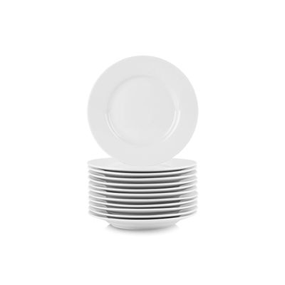 10 Strawberry Street 6" Catering Round Appetizer Plate, Set of 12,White