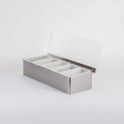 American Metalcraft CD5 Condiment Holder, Stainless Steel, 5 Compartment
