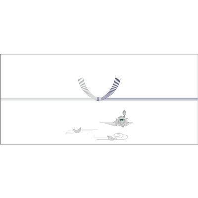 (Sasagawa) Taka-jirushi Noshi Paper 2-395 Kyoto Silver Lotus Horizontal Small 100 Sheets