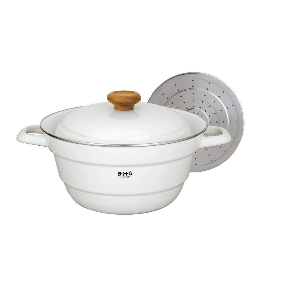 Boiling, Boiling, Steaming, Frying, Multi-Purpose Multi-functional Pot All-in-One 10.6 inches (27 cm) (5.4 L) with Saw, White BMP-27FW / Y