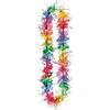 Multicolor Rainbow Plastic Tinsel Lei - 40" (1 Pc) - Perfect for Luau, Hawaiian Theme Parties & Festive Occasions view 2