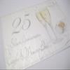 25th Silver Anniversary, Card & Memory Book, Champagne Glasses view 1