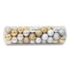 Brite Star 50 Count Assorted Shatterproof Christmas Ball Ornaments, 60mm, Silver/Gold view 1