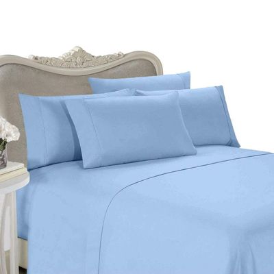 FULL Size, BLUE/Plain, 1500 Thread Count / 1500TC Sateen Weave Long Staple 100-Percent Ultra Soft Egyptian Cotton 4 PIECE Bed Sheet Set. Inlcudes 2 Pillow Cases (Deep Pocket)
