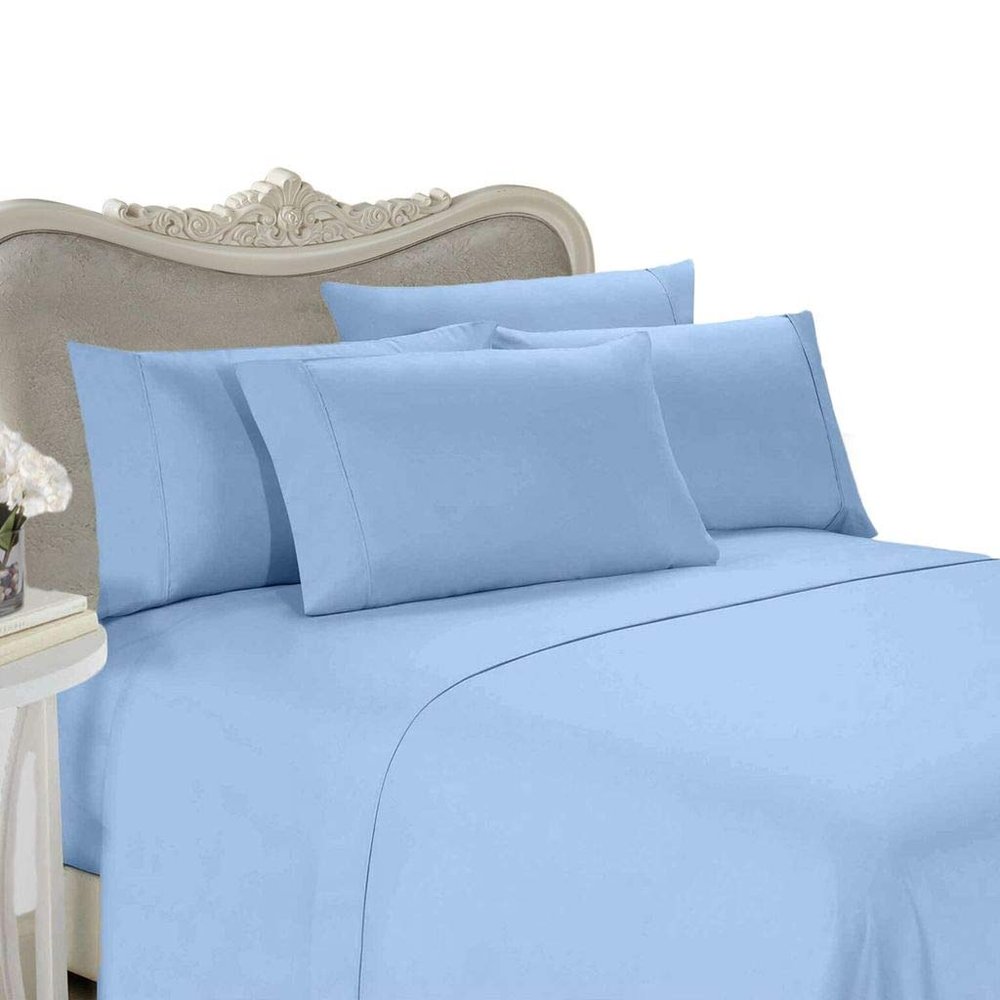 FULL Size, BLUE/Plain, 1500 Thread Count / 1500TC Sateen Weave Long Staple 100-Percent Ultra Soft Egyptian Cotton 4 PIECE Bed Sheet Set. Inlcudes 2 Pillow Cases (Deep Pocket)