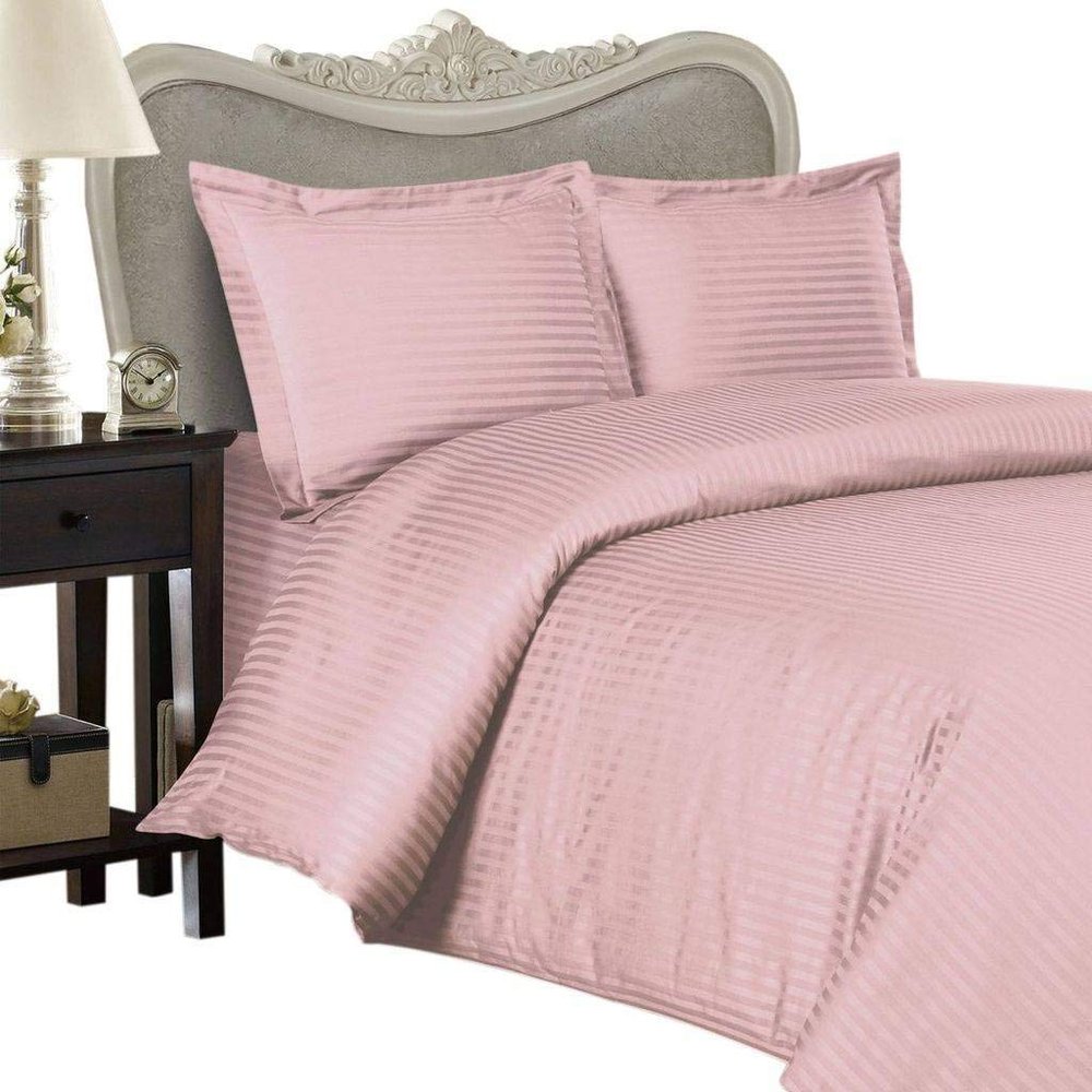 Luxurious FIVE (5) Piece Set, PINK Solid / Plain, TWIN-XL Size, 3pc BED SHEET SET & 2pc DUVET SET, 1200 Thread Count Ultra Soft Single-Ply 100% Egyptian Cotton, 1200TC Sheet & Duvet Set includes One (1) Sham & ONE (1) Pillow Case