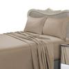 DOUBLE Size, LIGHT BROWN Solid/Plain, 1200 Thread Count / 1200TC Long Staple 100-Percent Ultra Soft Egyptian Cotton, Sateen Weave, THREE (3) Piece Bed DUVET SET Including TWO (2) Shams/Pillow Cases view 1