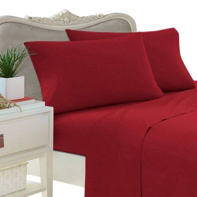 Luxurious BURGUNDY Solid/Plain, KING Size, 1500 Thread Count Ultra Soft Single-Ply 100% Egyptian Cotton, THREE (3) Piece DUVET COVER SET Including TWO (2) Shams/Pillow Cases 1500TC