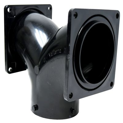 Valterra T1039 Two-Way Ell with 3" Bayonet x 3" Rotating Flange x 3" Rotating Flange , Black