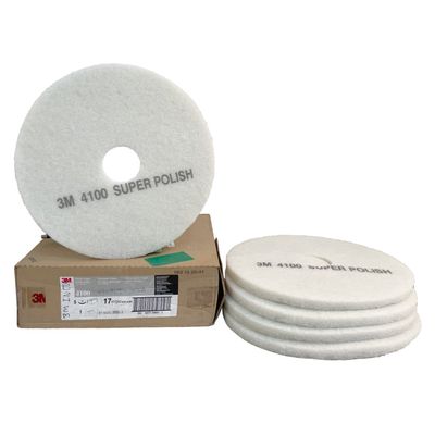 3M White Super Polish Pad 4100, 20 in (508 mm), 5 Pads/Case