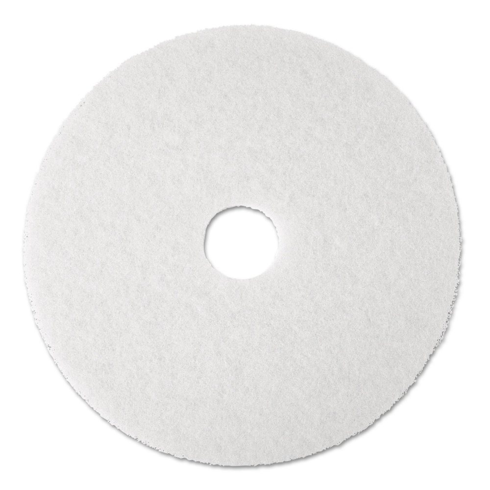 3M Super Polish Floor Pad 4100, 19" Diameter, White (Case of 5)