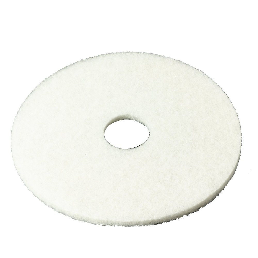 3M White Super Polish Pad 4100, 10 in, 5/Case