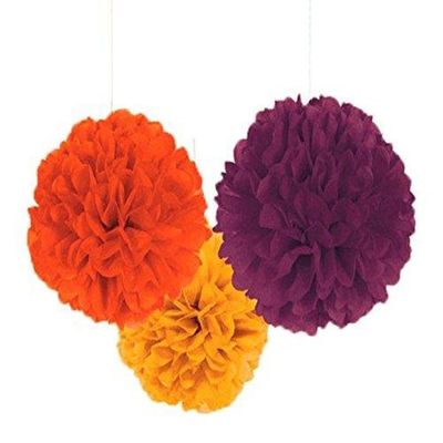 Amscan Colors of Fall Thanksgiving Party Fluffy Hanging Decoration (3 Piece), Multicolor, 11.8" x 9.3"