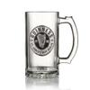 Guinness Label Tankard with Pewter Logo Beer Pub Style Pint Glass - Tankard Style Glass with Metal Badge view 1